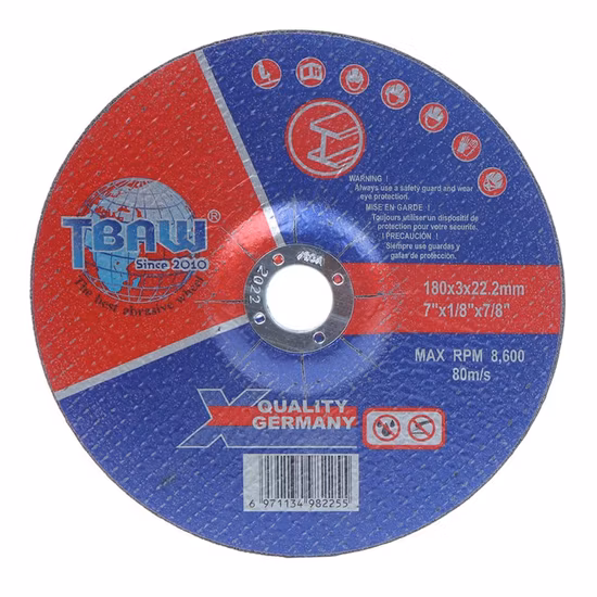 180X3X22mm 7 Inch OEM Abrasive Polishing Cut off Disc Flap Tooling Cutting and Grinding Wheel T42 Cutting Disc Made in China Tools